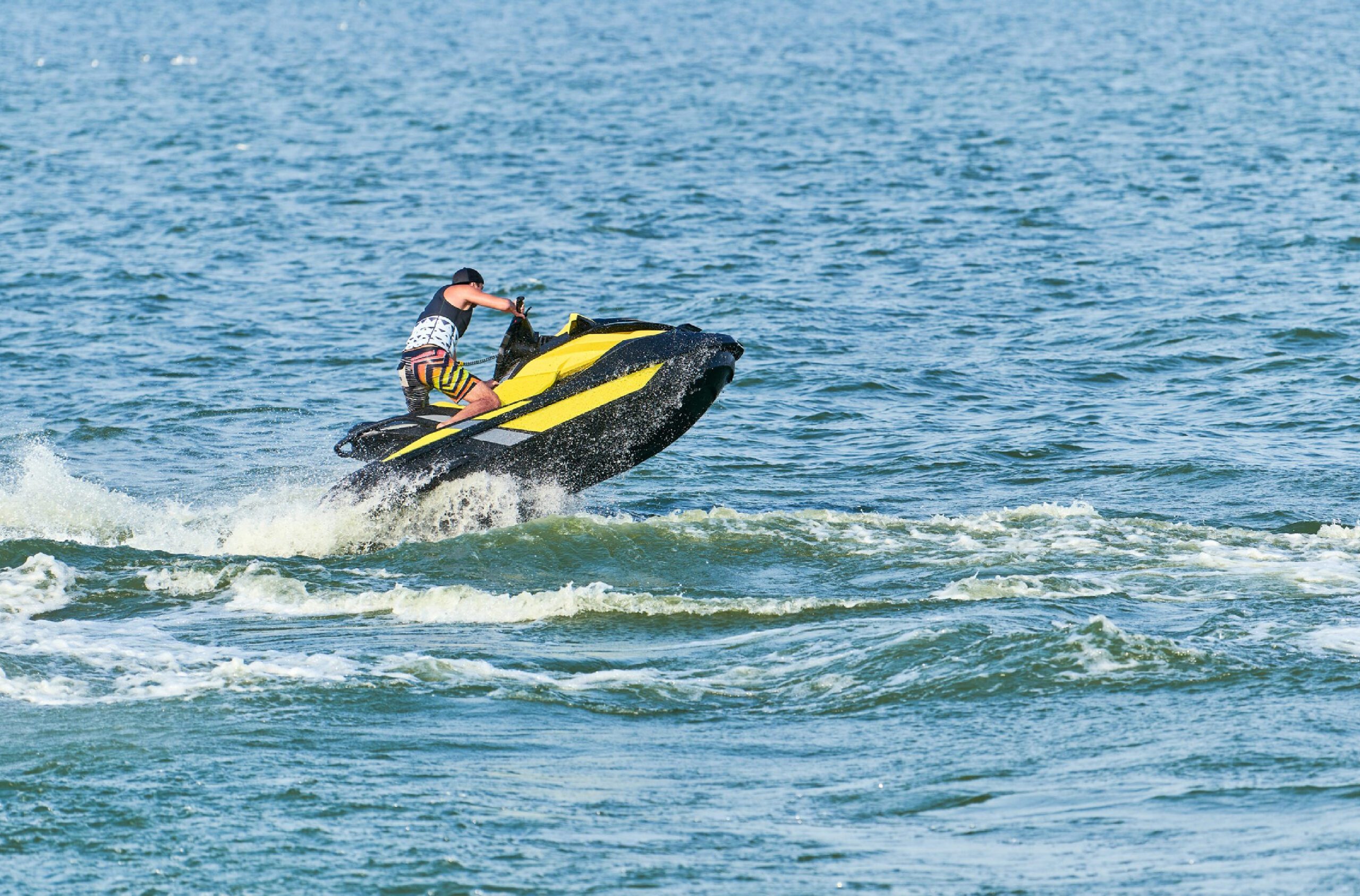 A man enjoying their ride on Jetski in Dubai