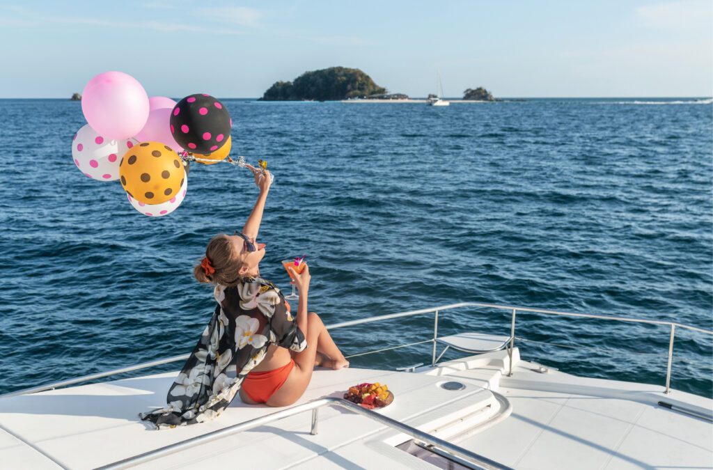 A Girl celebrating her birthday on a luxury yacht