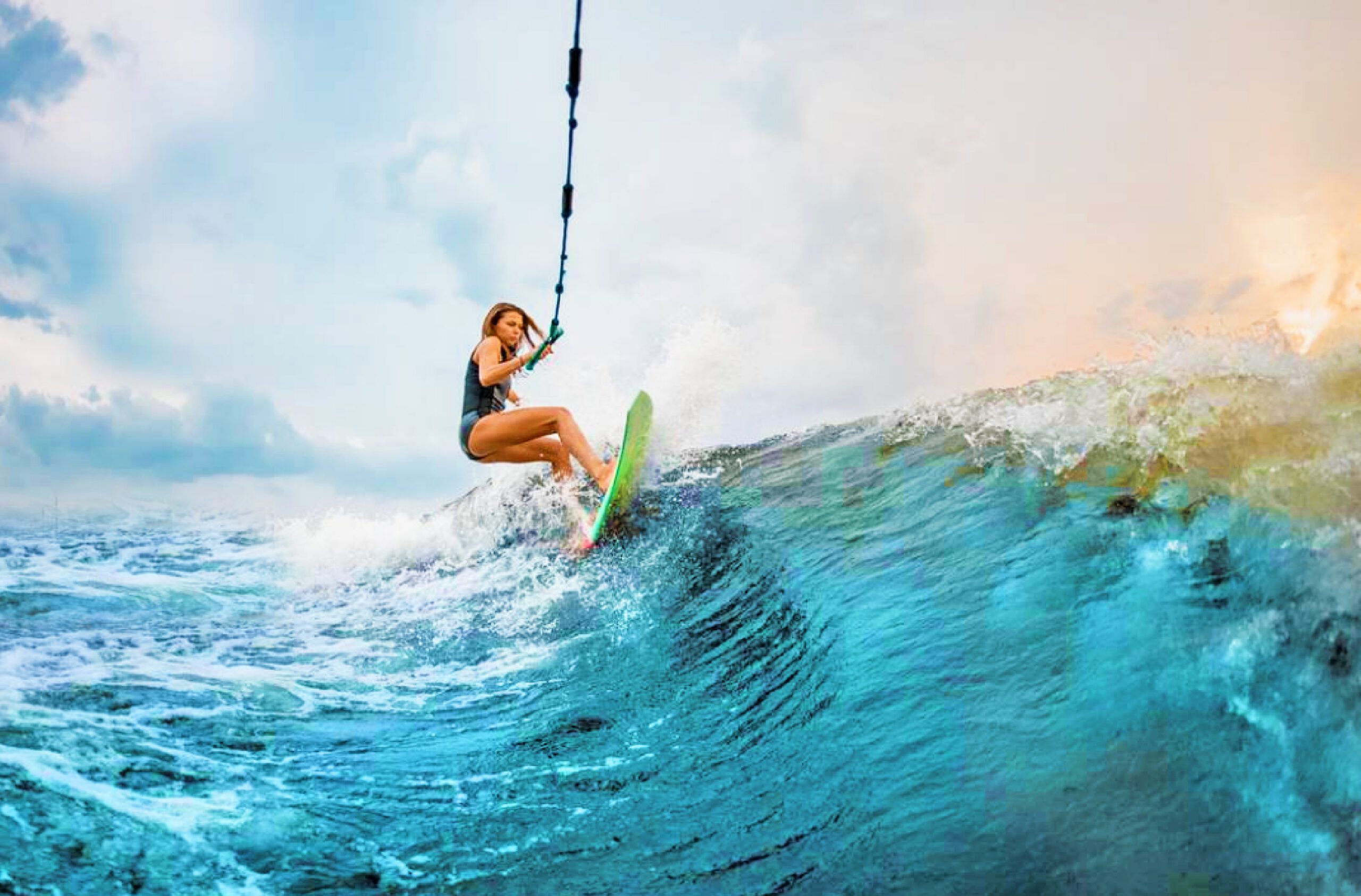 A girl doing enthralling adventure on Dubai waters