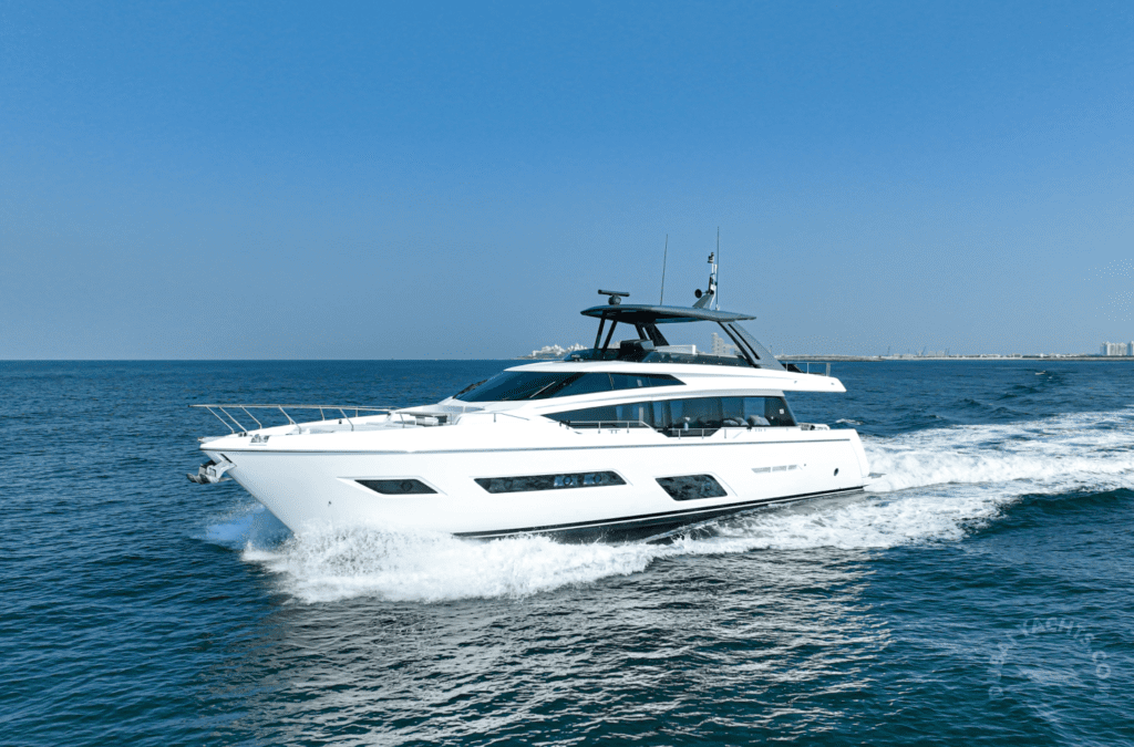 luxury yacht gliding over the Dubai Sea