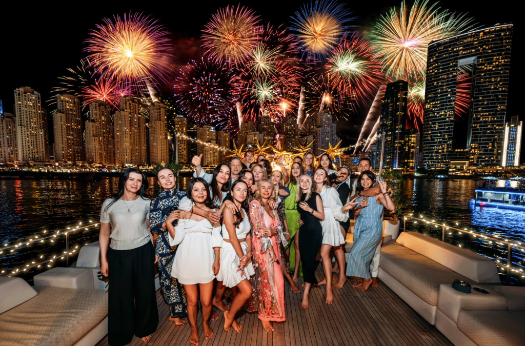 celebrating New Year on luxury yachts in Dubai