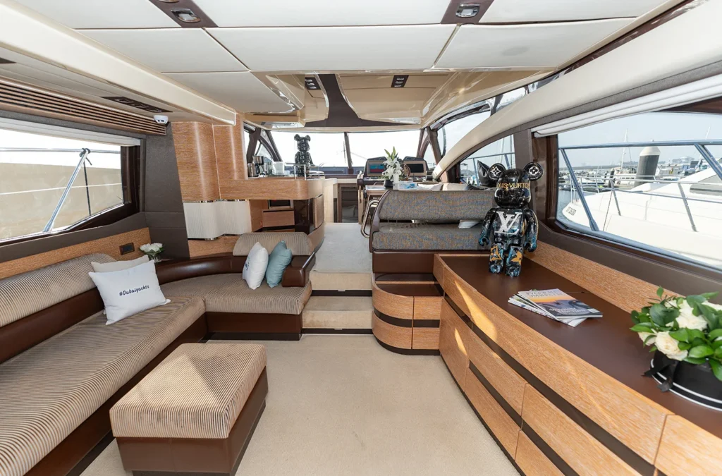 The stunning interior of Kami luxury yacht