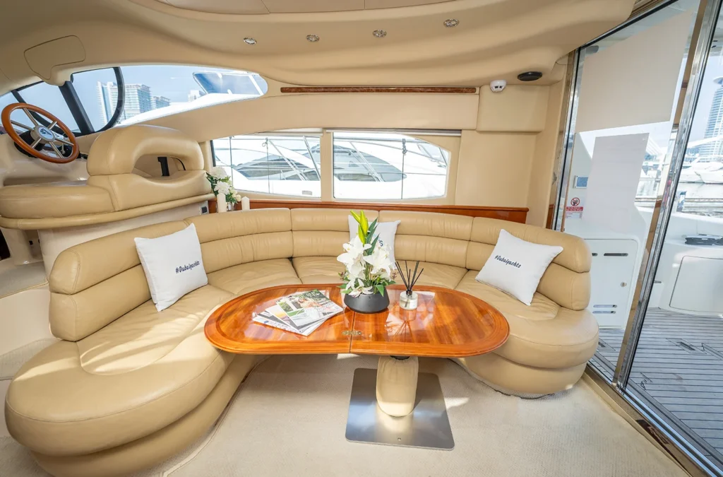 The interior view of New Year eve yacht in Dubai