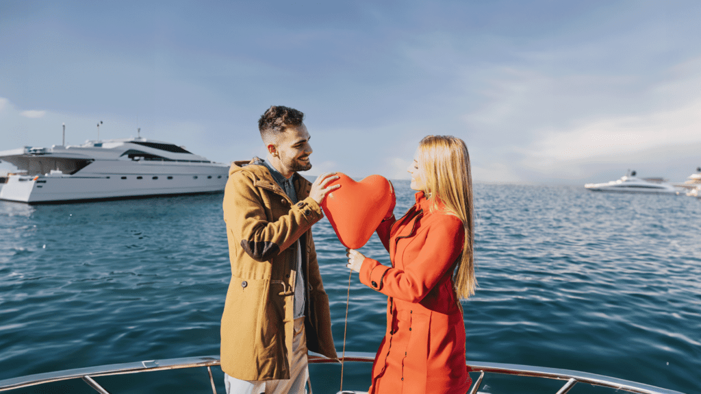 a boy proposing a girl on Valentine's Day Cruise Package